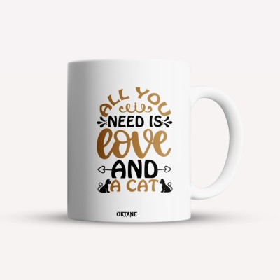 Cana alba personalizata All you need is love and a cat, INOVATIX&amp;reg;. 330ml foto