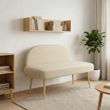 vidaXL Bancă tapițată cu spătar Crem 110 x 60 x 76 cm Poliester 42040763