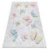 BAMBINO 1610 covor lavabil Fluturi pentru copii anti-alunecare - cremă, 160x220 cm