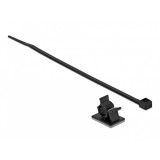 Set 10 bride L 200 x W 3.6 mm + 10 cleme 25 x 18 mm Negru, Delock 18878