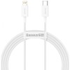 Cablu Date si Incarcare USB-C - Lightning Baseus Superior Series, 20W, 1.5m, Alb CATLYS-B02, Apple