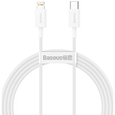 Cablu Date si Incarcare USB-C - Lightning Baseus Superior Series, 20W, 1.5m, Alb CATLYS-B02 foto