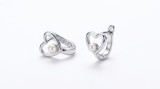 Cumpara ieftin Cercei Argint 925 Pure Heart Pearl , Design cu Inima E i Perla Naturala