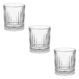 Set de 3 Pahare de Sticlă Transparentă cu Design Reliefat pentru Whisky, CMCLASS