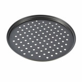 Cumpara ieftin Tava perforata pentru pizza Vanora, 28 x 1.4 cm, otel carbon, Negru