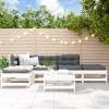 Gossi set mobilier de gradina, 6 piese, alb, lemn masiv pin