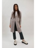 Cumpara ieftin PALTON LUNG CU BUZUNARE FARA CAPTUSEALA INCHIDERE CU O CAPSA ALCINA TALIE UNICA Maro