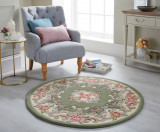 Covor Aubusson Verde 120X120 cm, rotund, Flair Rugs