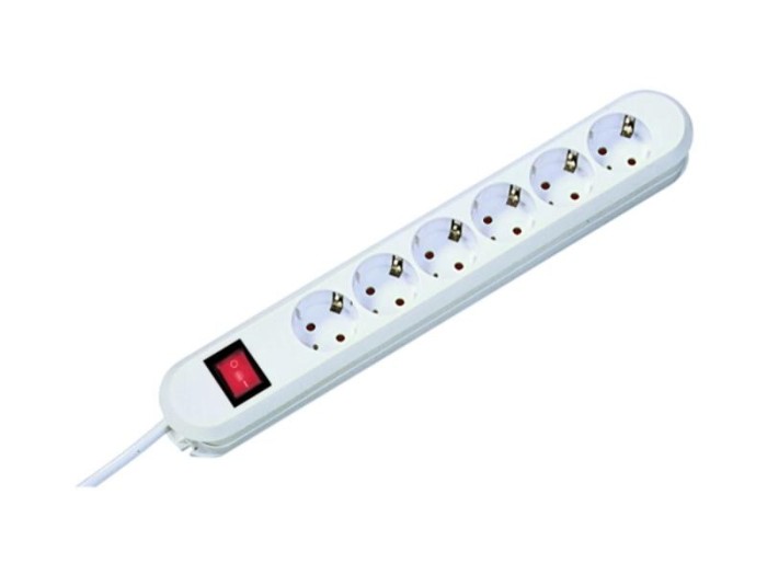 Prelungitor 6 prize cu intrerupator cablu 1.5m alb Bachmann 381.250KR