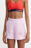 Helly Hansen pantaloni scurti femei, culoarea roz, cu imprimeu, high waist, 54081