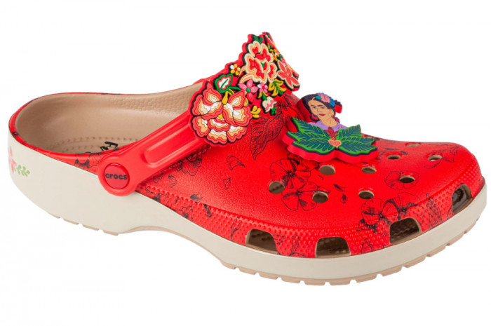 Papuci flip-flop Classic Frida Kahlo Classic Clog 209450-2Y2 roșu