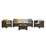 Cumpara ieftin Set mobilier de grădină City cu 5 locuri, maro