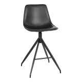 Scaun de bar Monaco, piele ecologică, negru