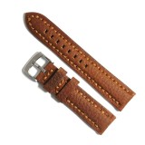 Curea de ceas maro cu textura bizonata din piele naturala 20mm, 22mm 24mm - WZ4178