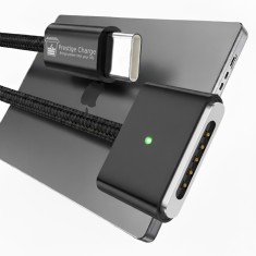 Cablu de Incarcare Magsafe 3, PRESTIGE CHARGE&reg;, pentru Apple Macbook Air / Pro, 140W Maxim, USB C-Magsafe 3, PD3.1, Afisaj Indicator LED, Magnetic, Ma