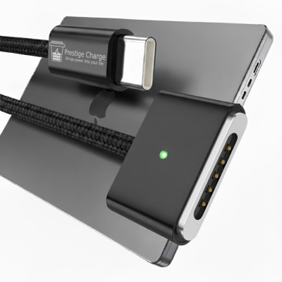 Cablu de Incarcare Magsafe 3, PRESTIGE CHARGE&amp;reg;, pentru Apple Macbook Air / Pro, 140W Maxim, USB C-Magsafe 3, PD3.1, Afisaj Indicator LED, Magnetic, Ma foto