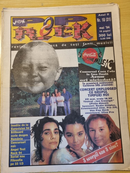 vox pop rock mai 1994-jazz fest cluj,angela similea,dan bitman dincolo de nori