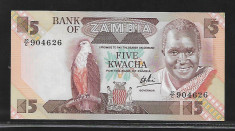 Zambia 5 Kwacha 1988 -UNC foto
