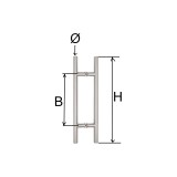 Maner inox tragator MH1232S, prindere la 90 grade, diametru 32 mm, lungime 1200 mm, interax 800 mm, finisaj satinat