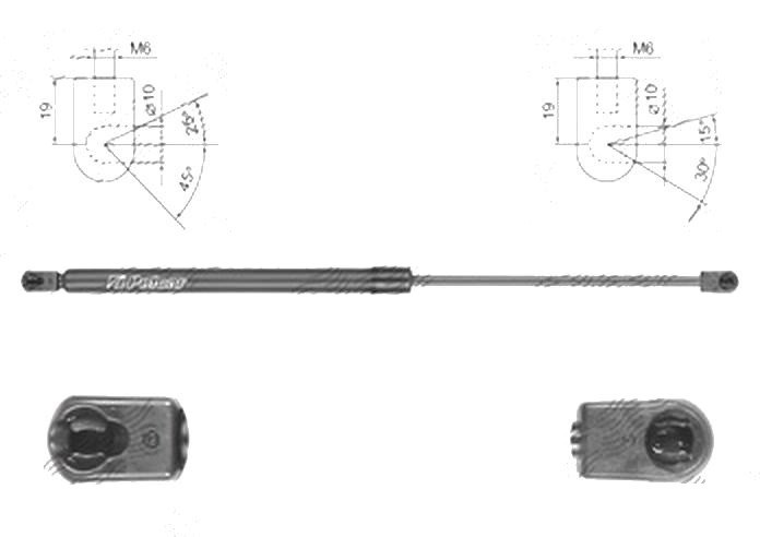 Amortizor capota spate, echilibror haion Mercedes Clasa A (W176), 06.2012-, Stanga = Dreapta, Lungime, Cursa, Forta: 527 mm, 218 mm, 390 N, Hatchback