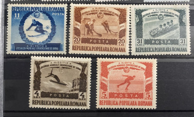ROMANIA 1951 LP 275 JOCURI MONDIALE UNIVERSITARE, serie MNH foto