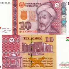 TADJIKISTAN 10 somoni 2018 UNC!!!