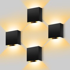 Set 4 Aplica LED Perete 12W, Negru - CN
