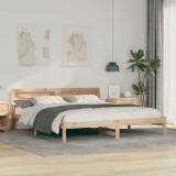 Cumpara ieftin Cadru de pat cu headboard Maro 200 x 200 cm Lemn de pin masiv
