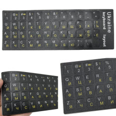 Sticker tastatura laptop layout ukrainian UA negru