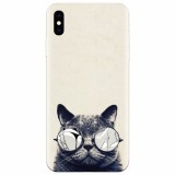 Husa silicon pentru Apple Iphone X, Cool Cat Glasses