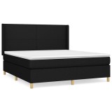 Cumpara ieftin Pat box spring cu saltea, negru, 180x200 cm, catifea