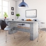 vidaXL Masă de bucătărie, gri beton, 180x90x76 cm, lemn prelucrat