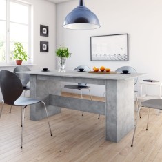 vidaXL Masa de bucatarie, gri beton, 180x90x76 cm, lemn prelucrat foto