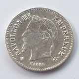 Moneda Franța 20 Centimes 1867 A Paris, Argint Napoleon III, Numismatică