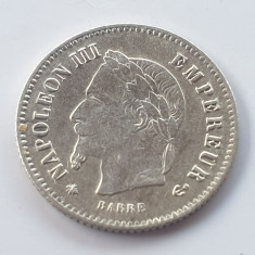 Franța 20 centimes 1867 A/ Paris argint Napoleon lll
