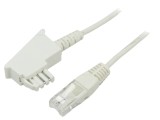Cablu Telefon Goobay RJ45 la Mufă F TAE 0,5m Alb 60664