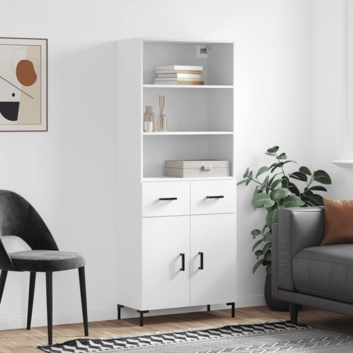 vidaXL Dulap &icirc;nalt, alb, 69,5x34x180 cm, lemn compozit