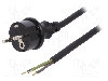 Cablu alimentare AC, 3m, 3 fire, culoare negru, cabluri, CEE 7/7 (E/F) mufa, SCHUKO mufa, PLASTROL - W-97271