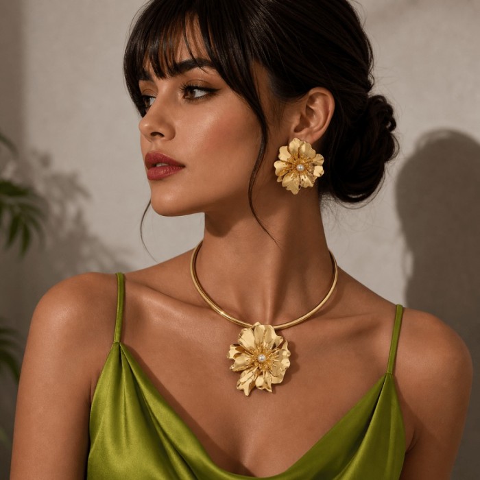 Set colier Floare de diamant
