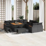 VidaXL Set de canapele pentru grădină 13 pcs Negru Rattan poli