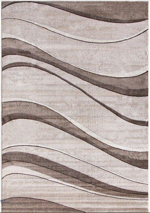 Covor Model Daffi 13001-120, Marime 60 x 110 cm, Bej, Maro, Inaltime Fir 6 mm, Antialergic, Polipropilena, Living, Dormitor, Sufragerie, Birou
