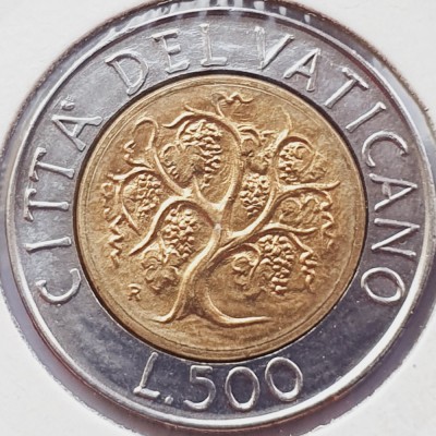 3183 Vatican 500 Lire 1989 Ioannes Paulus II (Land Work) km 218 foto