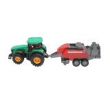 Tractor de jucarie verde cu remorca pentru copii 3+ ani, 30,4 x 8,5 x 8,3 cm