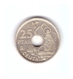 Moneda Spania 25 Pesetas 1998 Ceuta, stare foarte buna, curata