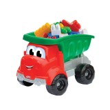 Masina camion si caramizi constructie pentru copii, 30 piese, Rosu, ATU-087866, Oem