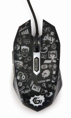MOUSE GEMBIRD, gaming, cu fir, USB, optic, 3600 dpi, butoane/scroll 6/1, iluminare, cablu 1.5m, negru, &quot;MUS-6B-GRAFIX-01&quot; (timbru verde 0.18 lei)