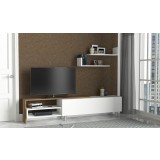 COMODA TV Dizayn - White, Walnut, Alb, 180x41x31 cm