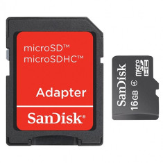 Card de memorie SanDisk MicroSDHC, 16GB + Adaptor foto