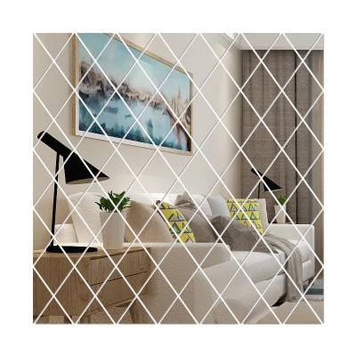 Set 32 Oglinzi Acrilice Diamant Romb Sticker Auto-adeziv Decorativ pentru Baie Living si Bucatarie 50 x 100 foto