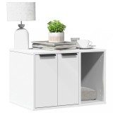 VidaXL Cutie litieră pisici alb 60x40x40 cm lemn prelucrat